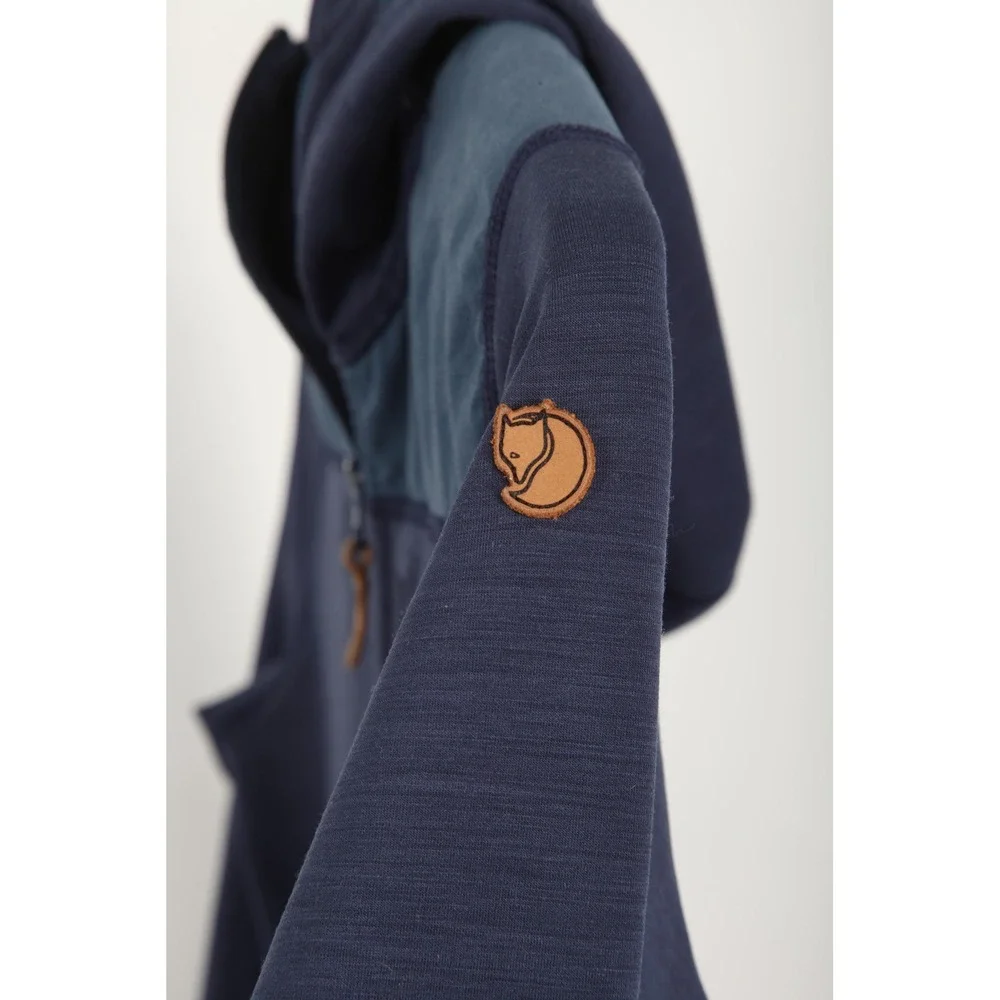 Fjallraven Jacket Womens Medium Blue Keb Fleece Hoodie Full Zip Outdoor 89482 - Picture 4 of 14